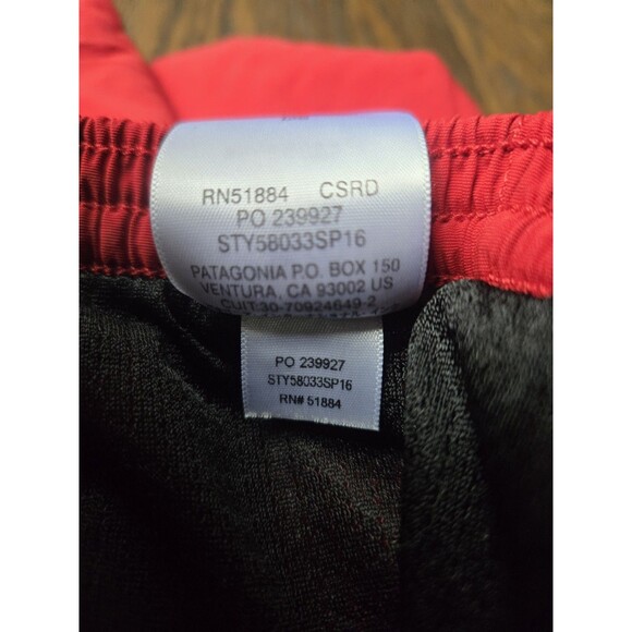 Patagonia Baggies Shorts Mens Sz Large 6" Inseam Red Lined Pull On Nylon 58033 - Picture 9 of 9